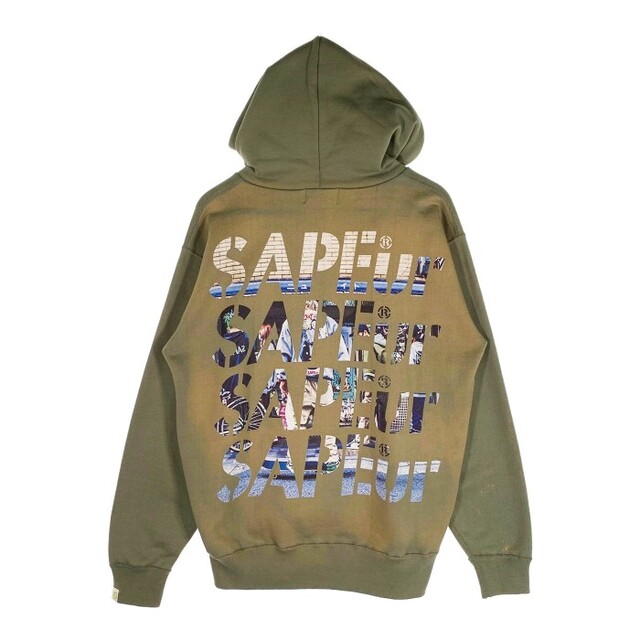 SAPEur サプール プルオーバー スウェットパーカー オリーブ Size L 1