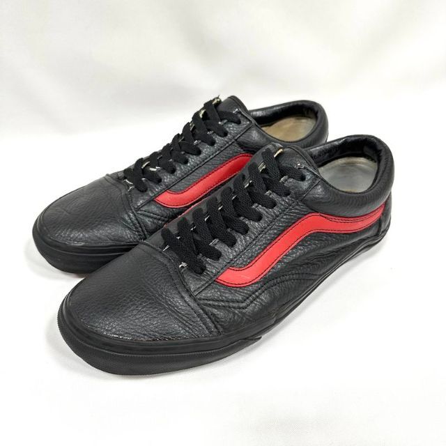 VANS バンズ OLD SKOOL LEATHER オールレザー 黒赤