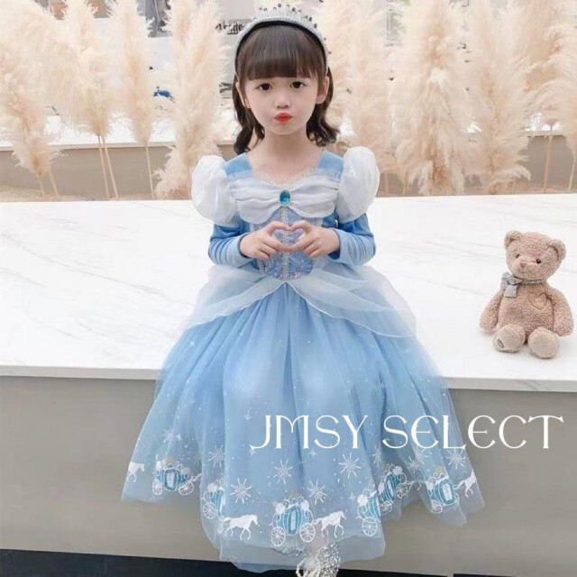 130cm▶︎シンデレラドレス 長袖 ディズニー プリンセス 仮装 ハロウィン