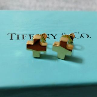 TIFFANY ティファニー 750 18金クロスステッチ ピアス 片耳のみ+apple