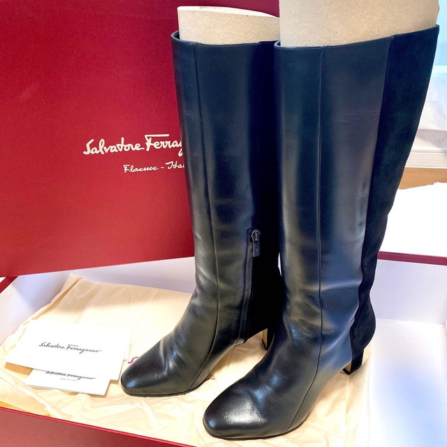 お気に入りの Salvatore Ferragamo フェラガモ ロングブーツ ブラック