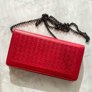 ボッテガヴェネタ(Bottega Veneta)の【ボッテガ・ヴェネタ】チェーンウォレット　赤(財布)