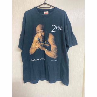 90'S 2PAC Tシャツ　ヴィンテージ　XL  ブラック(Tシャツ/カットソー(半袖/袖なし))