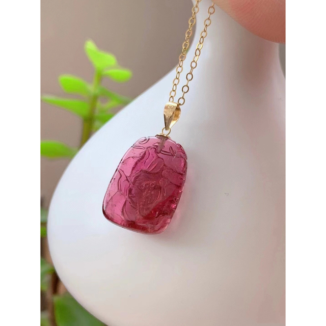 ⭐︎【高級】トルマリン ペンダントトップ k18 18x12.8x4.8mm ⭐︎【高級】トルマリン ペンダントトップ k18 18x12.8x4.8mm