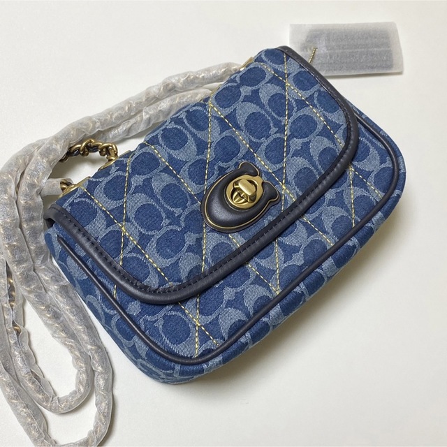 COACH ピロー マディソン ショルダーバッグ 18 デニム キルティング