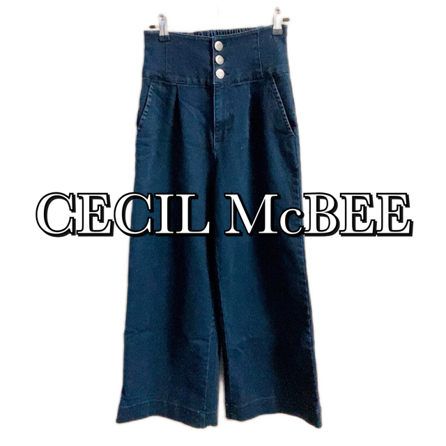 CECIL McBEE(セシルマクビー)の【CECIL McBEE／セシルマクビー】ハイウエスト ワイドシルエット デニム レディースのパンツ(デニム/ジーンズ)の商品写真