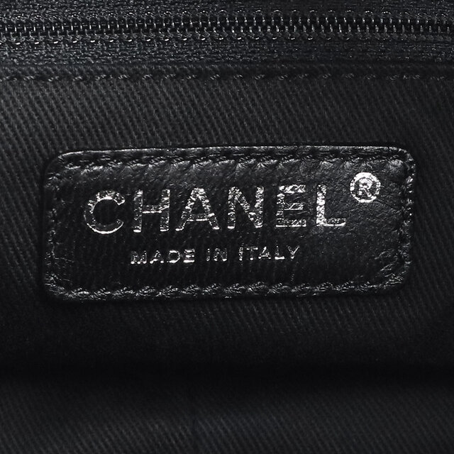 シャネル CHANEL チェーン ショルダー トートバッグ キャビアスキン レザー ブラック 黒 シルバー金具 A18004