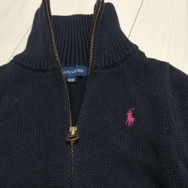 Ralph Lauren(ラルフローレン)のラルフローレン　ジップアップカーディガン　紺色 キッズ/ベビー/マタニティのキッズ服女の子用(90cm~)(カーディガン)の商品写真