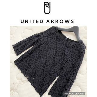 ユナイテッドアローズ(UNITED ARROWS)の美品UNITEDARROWS ユナイテッドアローズ高級春レースブラウスMエポカ(シャツ/ブラウス(長袖/七分))