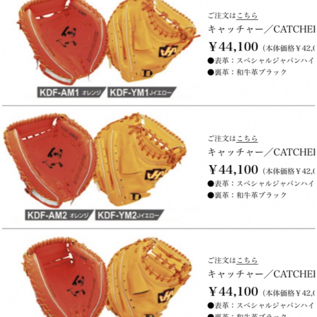 HATAKEYAMA(ハタケヤマ)のキャッチャーミット（硬式用、未使用、型付け前） スポーツ/アウトドアの野球(グローブ)の商品写真