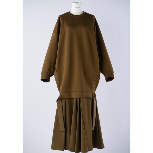 ダークキャメルサイズ新品＊ ENFOLD・即完売・TAFFETA-SKIRT DRESS