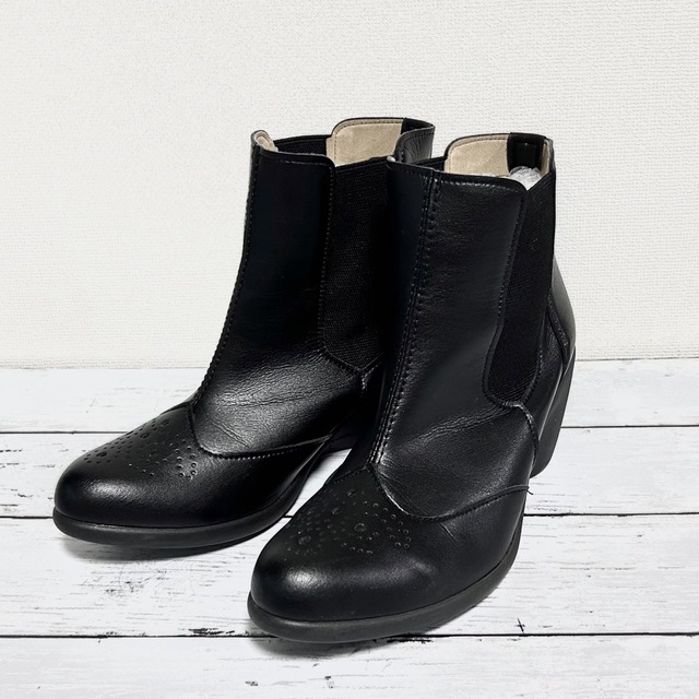 Re:getA(リゲッタ)のリゲッタカヌー　メダリオンサイドゴアブーツ　黒　Lサイズ レディースの靴/シューズ(ブーツ)の商品写真