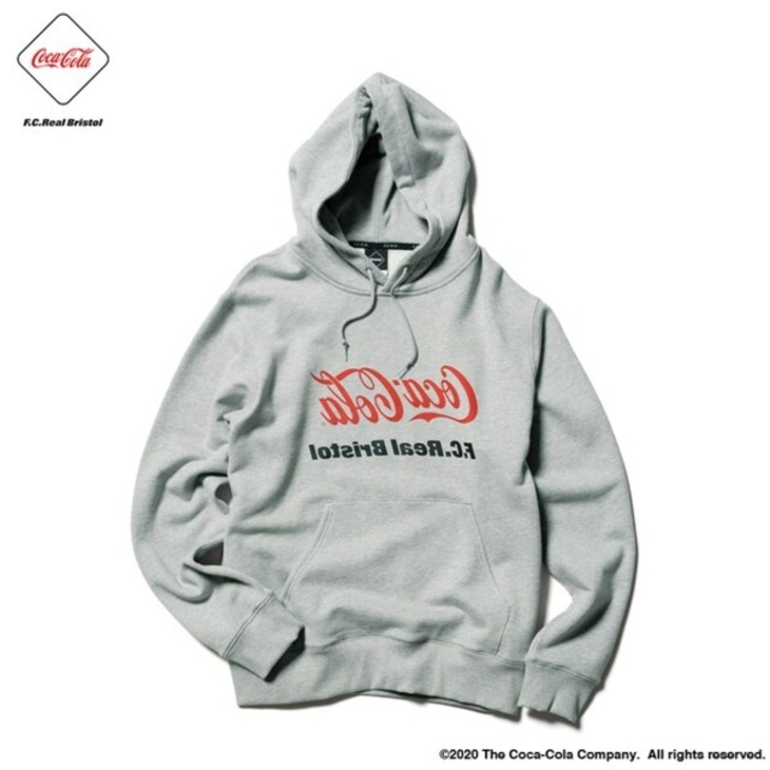 FCRB COCA-COLA MIRROR LOGO HOODIE グレイ M