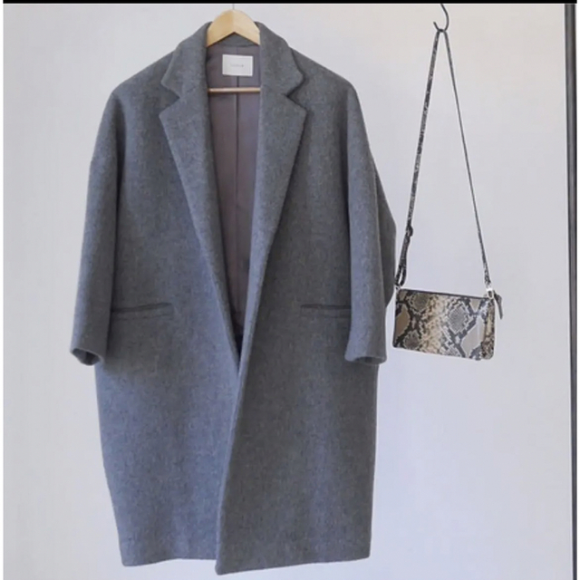 美品 argue ALPACA WOOL BOXY COAT グレー レディース ジャケット