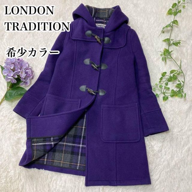 英国製　LONDONTRADITION　ダッフルコート　チェック　ウール　34