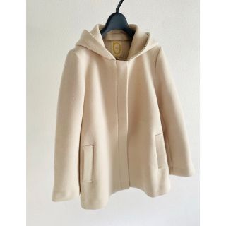 カージュ(Khaju)のKhaju 2way カシミヤ混 フード ショートコート ノーカラーコート(ノーカラージャケット)