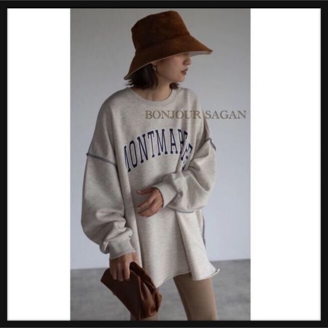 【新品】(ビN)Bonjour Sagan  ビッグカレッジスウェット