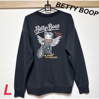 ベティブープ(Betty Boop)の新品　ベティちゃん　メンズ　裏起毛　スウェット　ブラック　L バイク(スウェット)
