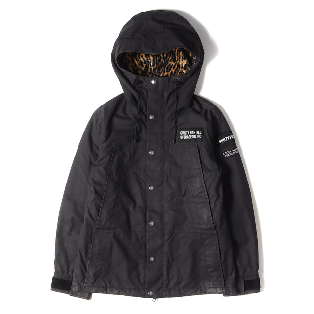 WACKO MARIA ワコマリア ジャケット Rocky Mountain Featherbed MILLERAIN 裏地レオパード オイルドコットン マウンテンジャケット MOUNTAIN JKT ブラック 黒 36(S) アウター コート 【メンズ】