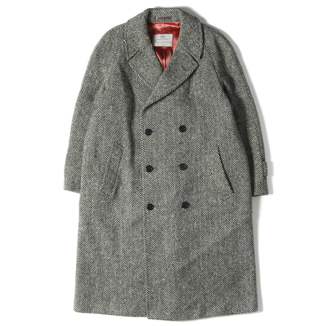 Aquascutum アクアスキュータム コート ヘリンボーン ツイード ダブル