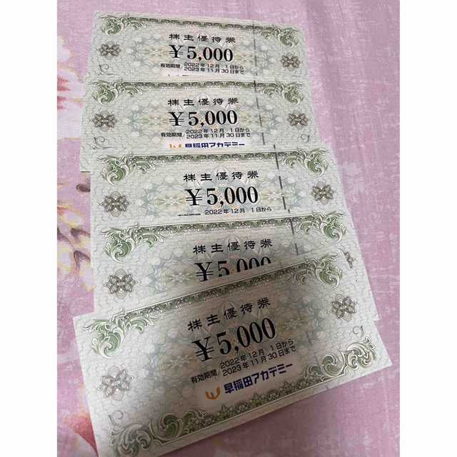 早稲田アカデミー 株主優待 25000円分【使用期限2023年11月30日