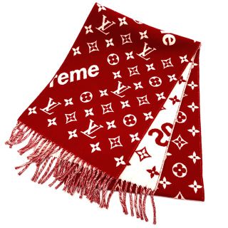 ヴィトン(LOUIS VUITTON) マフラー/ショール(レディース)(レッド/赤色