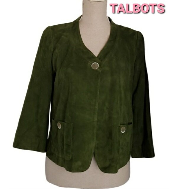 TALBOTS(タルボット)の大変美品　Talbots  綺麗なグリーンのスエードジャケット レディースのジャケット/アウター(ノーカラージャケット)の商品写真