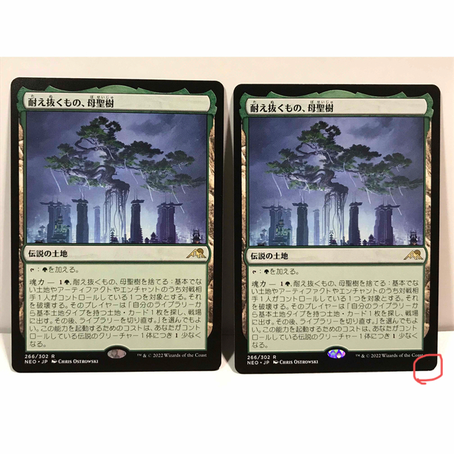 MTG神河：輝ける世界版耐え抜くもの、母聖樹2枚セット   シングル