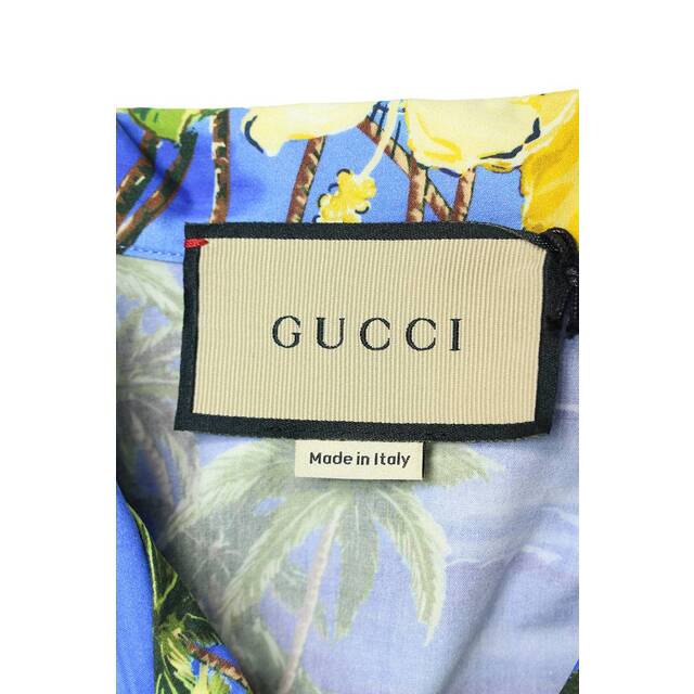 Gucci(グッチ)のグッチ 22AW 694124 ZAJSS ロゴデザインアロハ半袖シャツ メンズ 44 メンズのトップス(シャツ)の商品写真