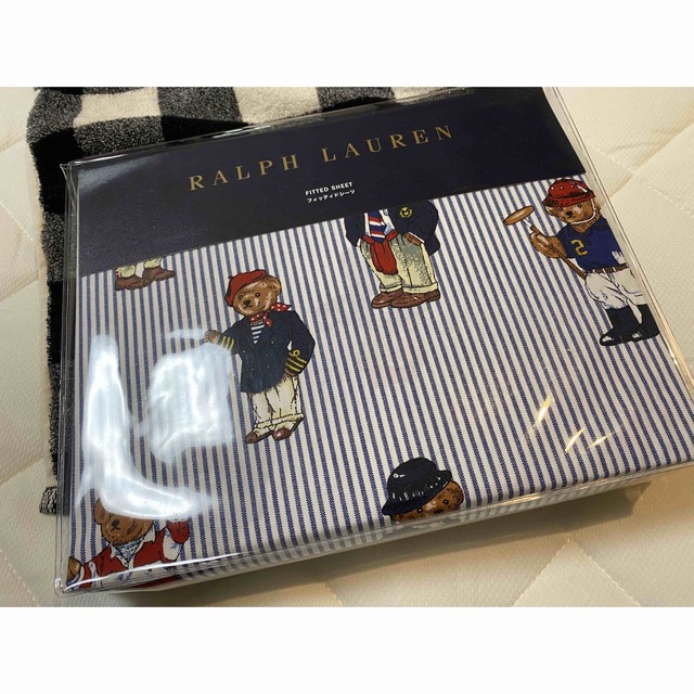 Ralph Lauren(ラルフローレン)のラルフローレンポロベアフィテッドシーツシングル インテリア/住まい/日用品の寝具(シーツ/カバー)の商品写真