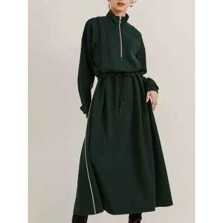 パメオポーズ(PAMEO POSE)のタグ付新品 パメオポーズ BICOLOR JERSEY DRESS グリーン(ロングワンピース/マキシワンピース)