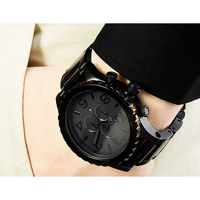 NIXON ニクソン 51-30 クロノグラフ べっ甲柄 稼動中 美品-