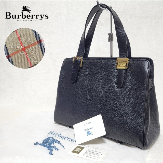 BURBERRY - 【美品】バーバリー オールレザー ハンドバッグ 裏地ノバ