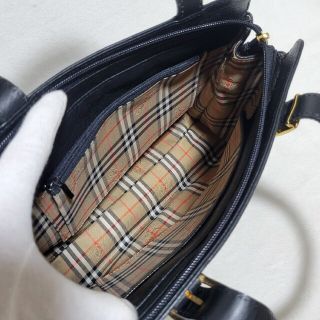 【美品】バーバリー オールレザー ハンドバッグ 裏地ノバチェック