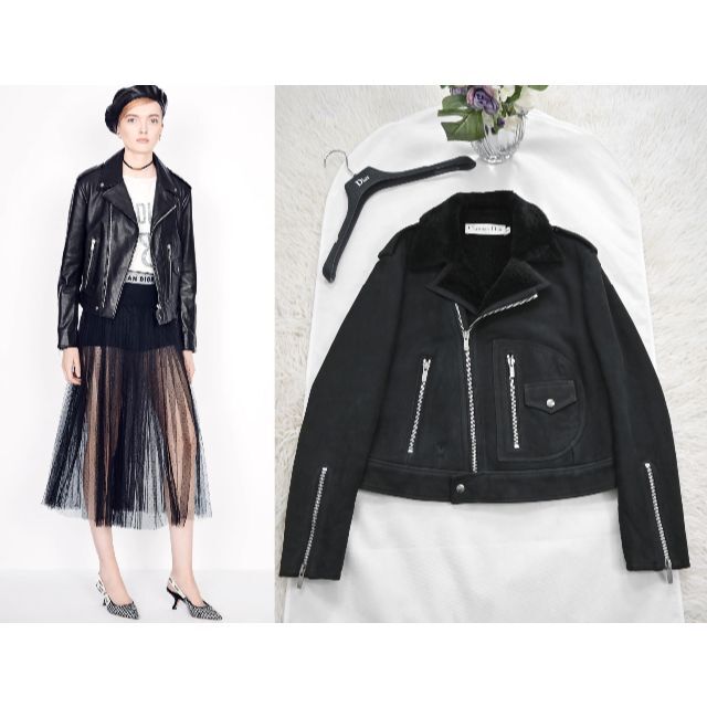 ☆Christian Dior☆2021☆美品☆BEE刺繍☆ムートン☆ジャケット - stone.mn