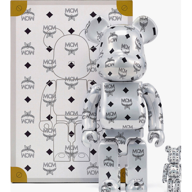 BE@RBRICK MCM WHITE CHROME 100％ & 400％