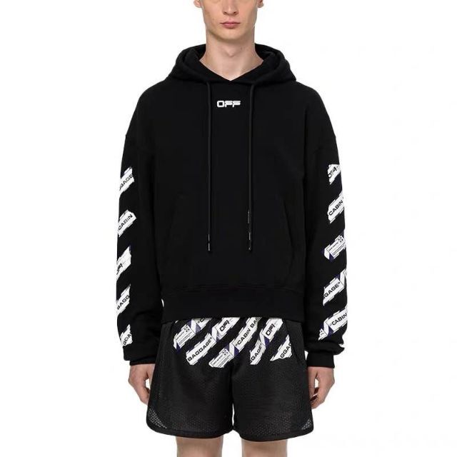 OFF WHITE AIRPORT TAPE OVER HOODIE