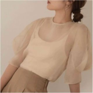 airy open shoulder puff sleeve(シャツ/ブラウス(半袖/袖なし))