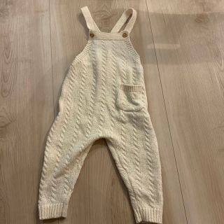 ザラ(ZARA)の【美品】ZARAニットサロペット　9-12m(ロンパース)