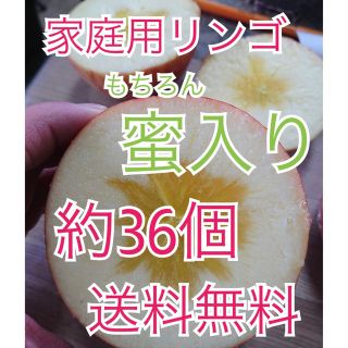 会津産の樹上葉取らず家庭用リンゴ約36個入り(フルーツ)