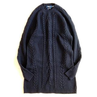 ポロラルフローレン(POLO RALPH LAUREN)のポロラルフローレン ニットワンピース メリノウール 紺 p80(ひざ丈ワンピース)