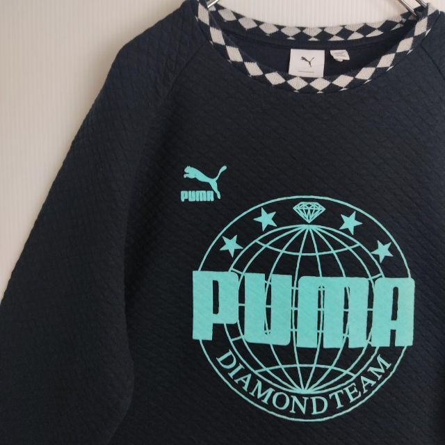 スウェット ラグランスリーブ PUMA ブラック プリントロゴ AIR JORDAN ラグランスリーブ ビックロゴ スウェット