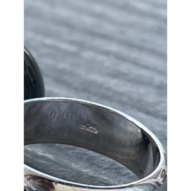 【美品 特大】オニキス ダイヤ リング レディースのアクセサリー(リング(指輪))の商品写真