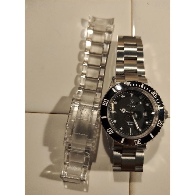 新品/RELAX リラックス 王冠ロゴ サブマリーナ 黒/黒 所ジョージ仕様‼ メンズの時計(腕時計(アナログ))の商品写真