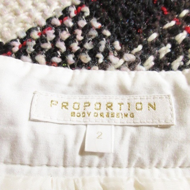 PROPORTION BODY DRESSING(プロポーションボディドレッシング)のプロポーション ボディドレッシング スカート ツイード ミニ ウール混 2 白 レディースのスカート(ミニスカート)の商品写真