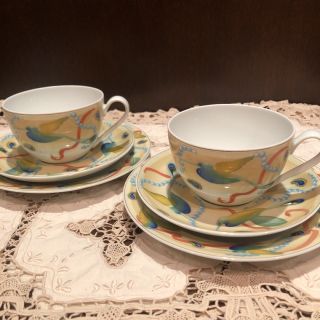 ローゼンタール Rosen コーヒーカップ\u0026ソーサー ケーキ皿 ペア セット