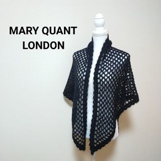 マリークワント(MARY QUANT)の希少　レア　マリークワント　クロシェ編み三角ショール　ストール　モヘア混　黒(マフラー/ショール)