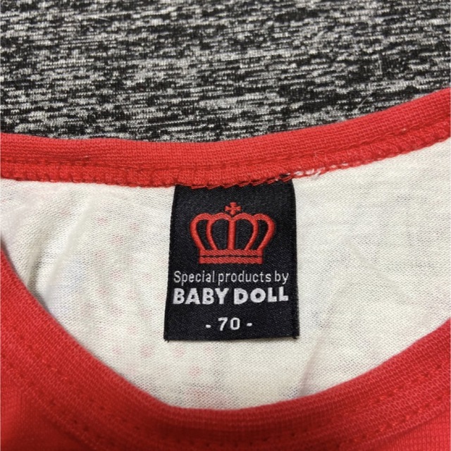 BABYDOLL(ベビードール)の【お値下げ中】BABYDOLL半袖ロンパース70 キッズ/ベビー/マタニティのベビー服(~85cm)(ロンパース)の商品写真