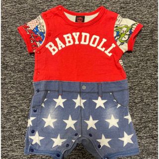 ベビードール(BABYDOLL)の【お値下げ中】BABYDOLL半袖ロンパース70(ロンパース)