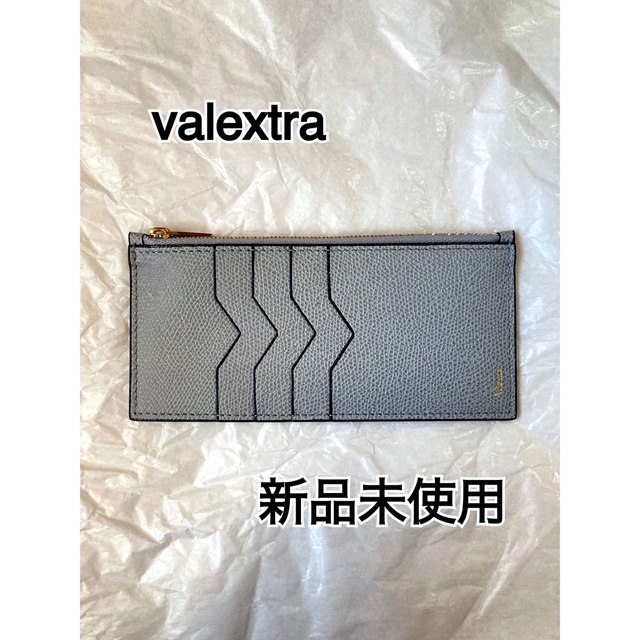 【新品未使用】【VALEXTRA】フラグメントケース グレー シボ革 牛革